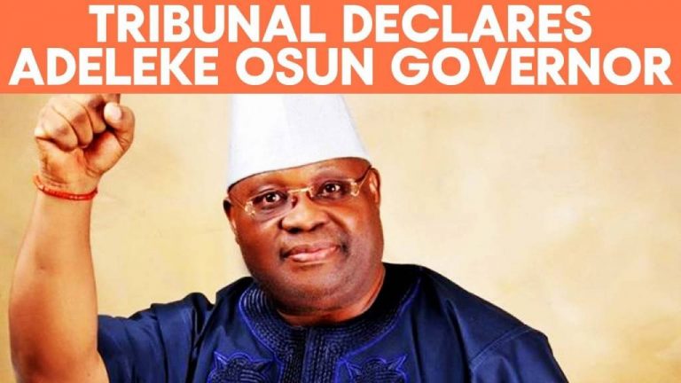 Ademola Adeleke declared winner of the Osun 2018 Governorship Elections