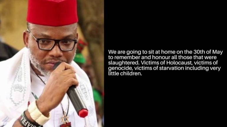 Nnamdi Kanu Blasts Buhari, Orders Biafrans to sit at home.