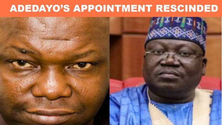 Ahmad Lawan bows to Pressure, Reverses Festus Adedayo Appointment