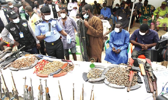 81 suspected kidnappers, bandits paraded in Abuja, 17 AK-47 rifles recovered